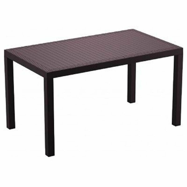 Fine-Line 55 in. Orlando Wickerlook Rectangle Dining Table, Brown FI726038